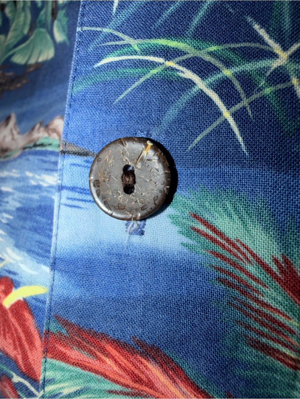 Vintage Robert Stock Hawaiian Tropical Palm Trees Print Button Down Cafe Shirt M - Picture 3 of 12